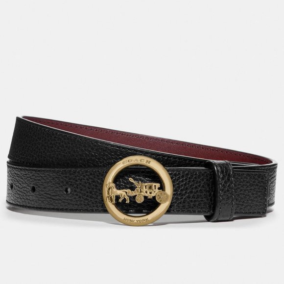Coach NWT Horse and Carriage buckle belt Black 78181 f78181 - Picture 4 of 8